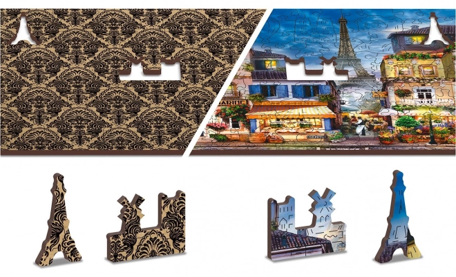 Wooden City Dřevěné puzzle Snídaně v Paříži 2v1, 300 dílků EKO