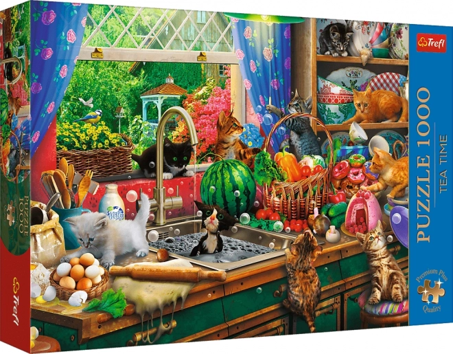 TREFL Puzzle Premium Plus Tea Time: Rozverná koťata1000 dílků