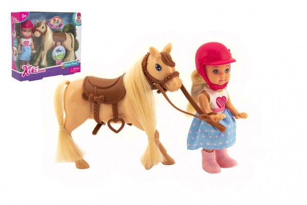 Anlily panenka žokejka Kiki s koněm - 12 cm