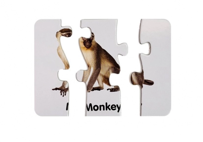 Vzdělávací puzzle Divoká zvířata 10 spojů Angličtina