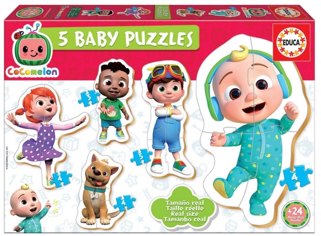 EDUCA Baby puzzle Cocomelon 5v1 (3-5 dílků)