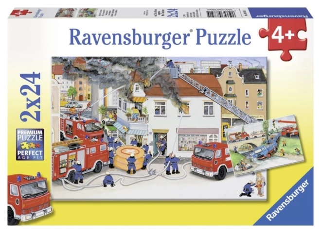 RAVENSBURGER Puzzle S hasičským sborem 2x24 dílků