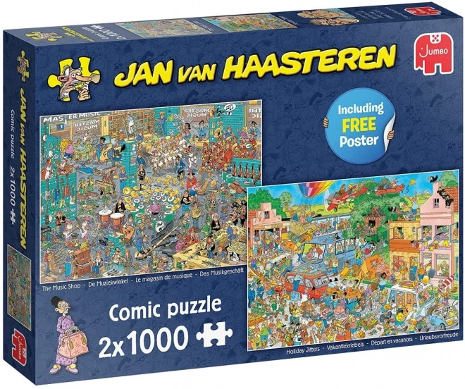 JUMBO Puzzle JvH Obchod s hudebninami & Prázdninová nervozita 2x1000 dílků