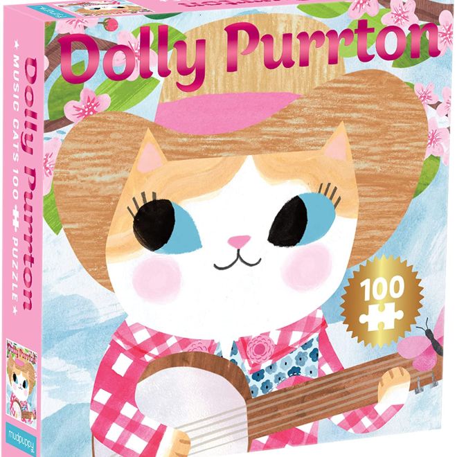 Mudpuppy Puzzle Kočka Dolly Parton 100 dílků