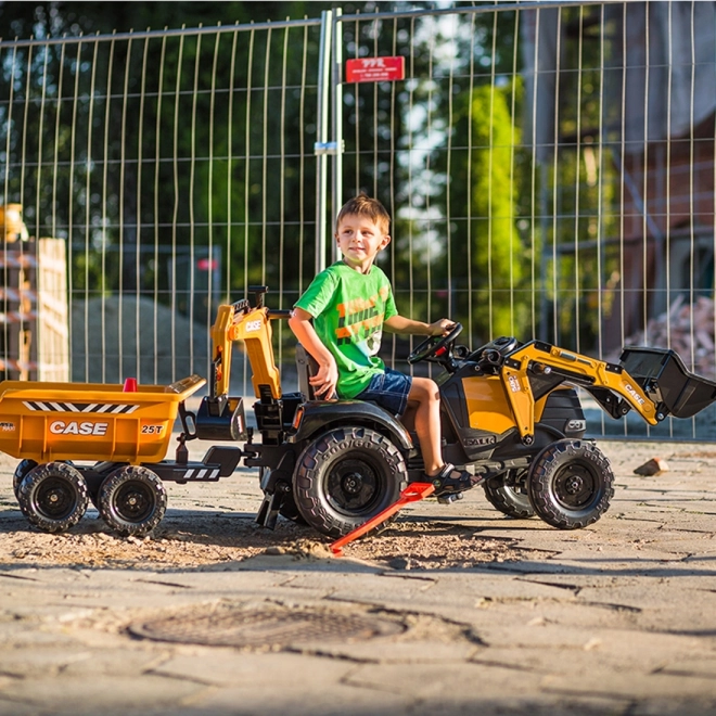 Dětský traktor s rypadlem Case IH a přívěsem