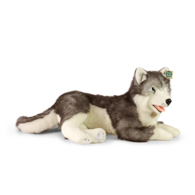 Plyšový pes husky ležící 60 cm ECO-FRIENDLY