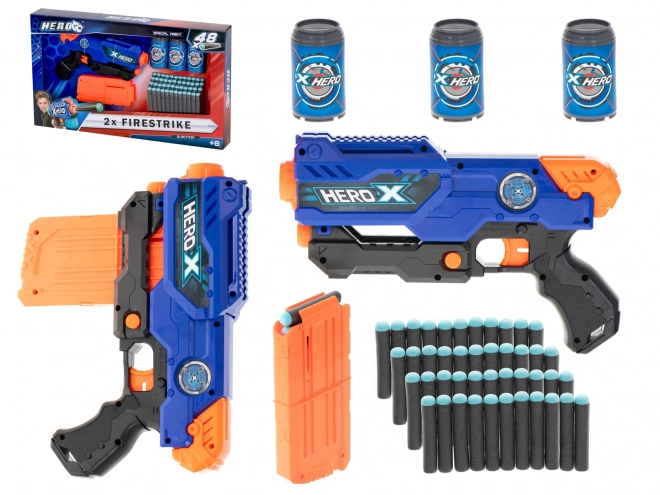Kulomet na pěnové šipky NERF + zásobník + 3 terče + 48 šipek