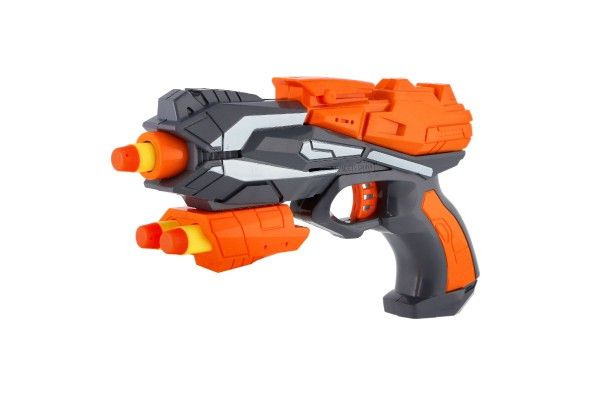 Pistole na pěnové náboje 20x14cm plast + 5ks nábojů – Oranžová