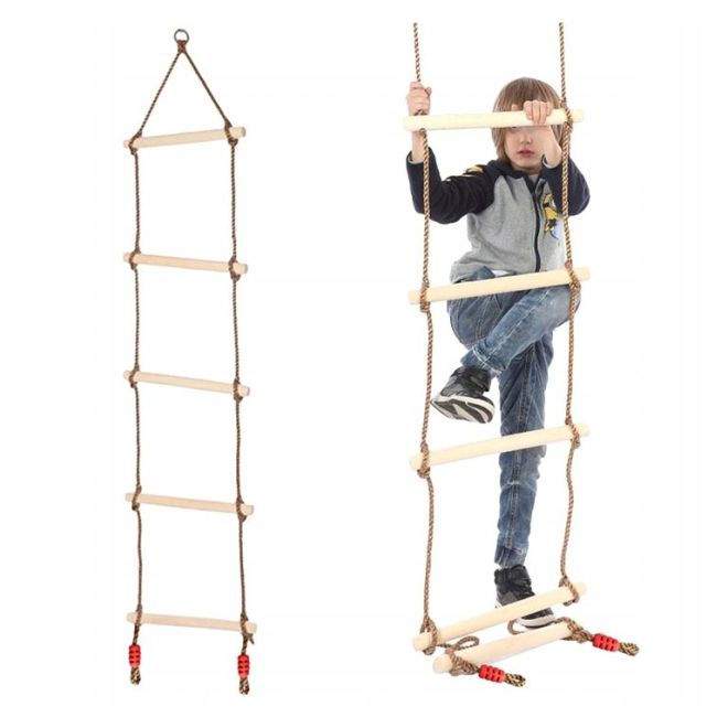 Dřevěný provazový žebřík