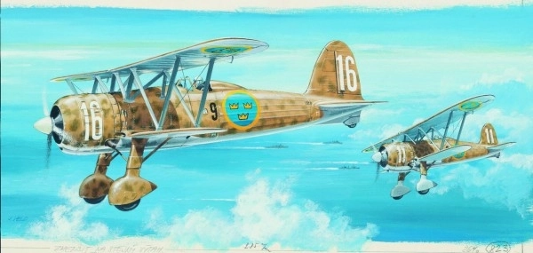 Model Fiat C.R. 42 FALCO 20,9x24,1cm v krabici 31x13,5x3,5cm