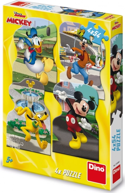 Puzzle Mickey ve městě 4x54 dílků