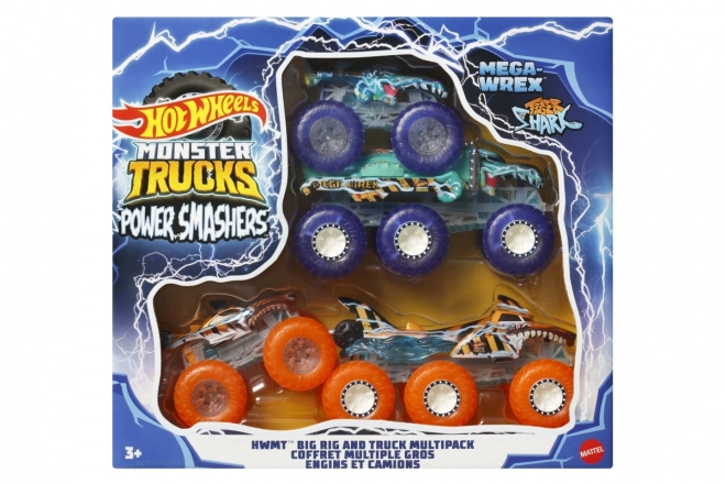 Hot Wheels Monster Trucks Power Smashers sada aut
