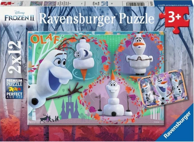 RAVENSBURGER Puzzle Ledové království 2: Milující Olaf 2x12 dílků