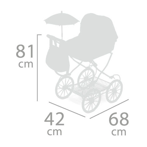 DeCuevas 81045 Skládací kočárek pro panenky s taškou a doplňky PROVENZA 2022 - 81 cm