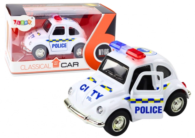 Policejní auto Classic 1:38 Drive Lights Sounds White