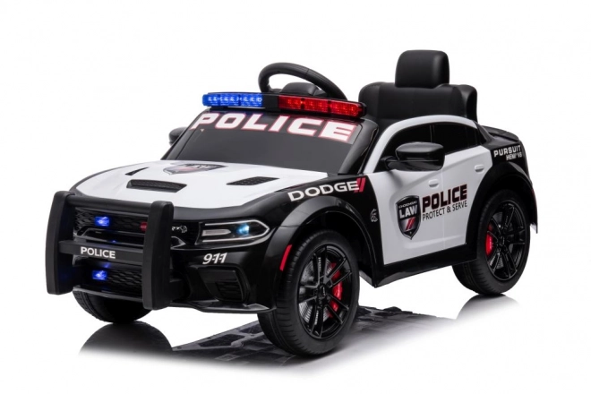 Elektrické autíčko Dodge Charger policejní - bílá kapota