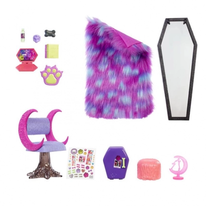 Nábytek do ložnice Monster High Clawdeen Wolf s doplňky