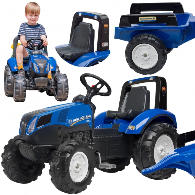 Traktor šlapací New Holland T8 modrý s valníkem