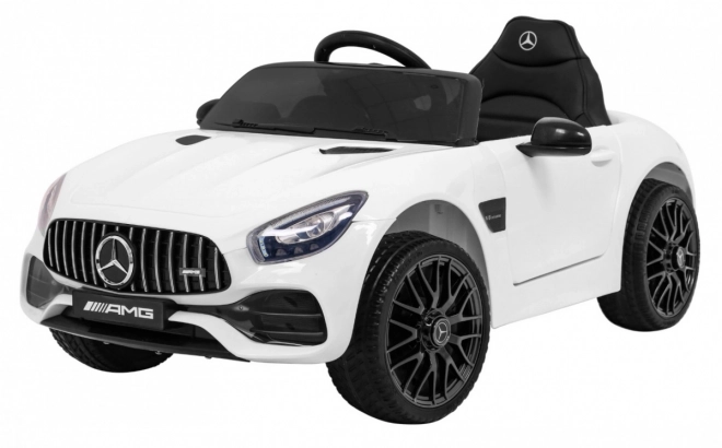 Mercedes Benz GT baterie pro děti Bílá + dálkové ovládání + pomalý start + MP3 LED