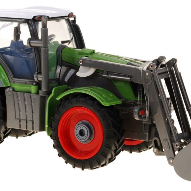 Traktor s bagrem a přívěsem pro děti 3+ Dálkově ovládaný + pohyblivé části Zeleno-červený
