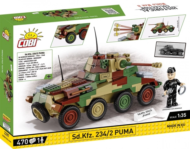COBI 2287 II WW Sd. Kfz 234/2 Puma, 1:35, 470 k, 1 f