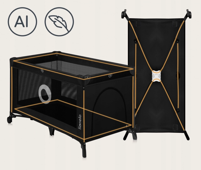 Cestovní postýlka Lionelo Stefi Black Carbon