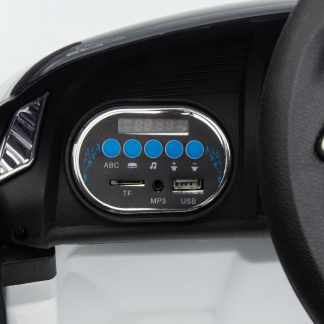 Audi R8 na baterie pro děti Bílá + Dálkové ovládání + EVA + Pomalý start + MP3 LED