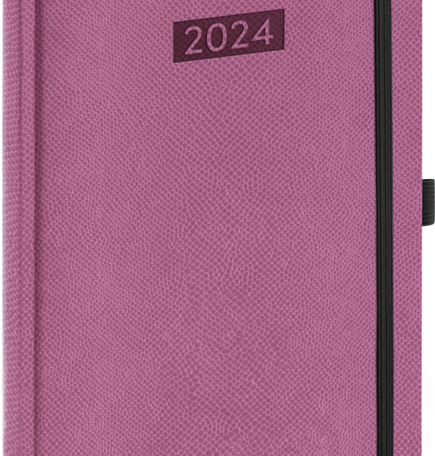 Týdenní diář Diario 2024, růžový, 15 × 21 cm