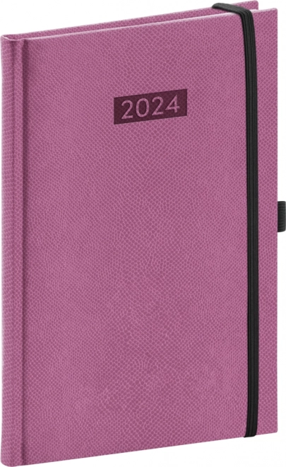 Týdenní diář Diario 2024, růžový, 15 × 21 cm