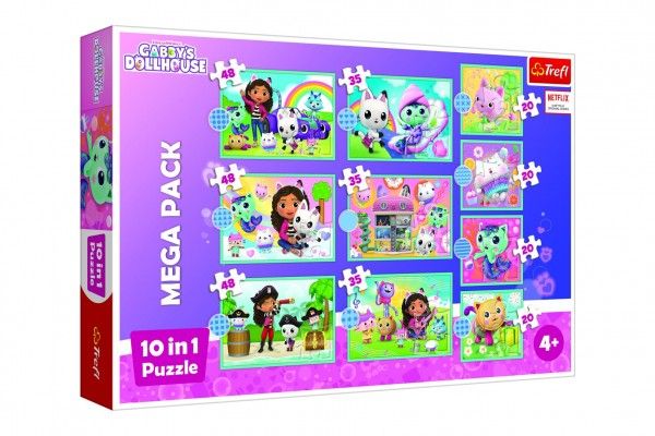 Puzzle 10v1 Ve světě Gabby/Universal Gabby´s v krabici 40x27x6cm