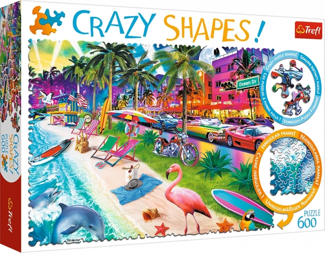 TREFL Crazy Shapes puzzle Pláž Miami 600 dílků