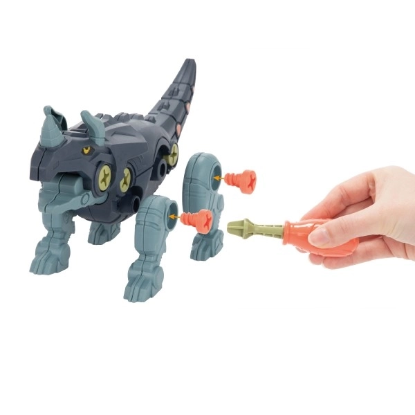 Dinosaurus šroubovací 2ks plast 18cm se šroubovákem 2 barvy v sáčku