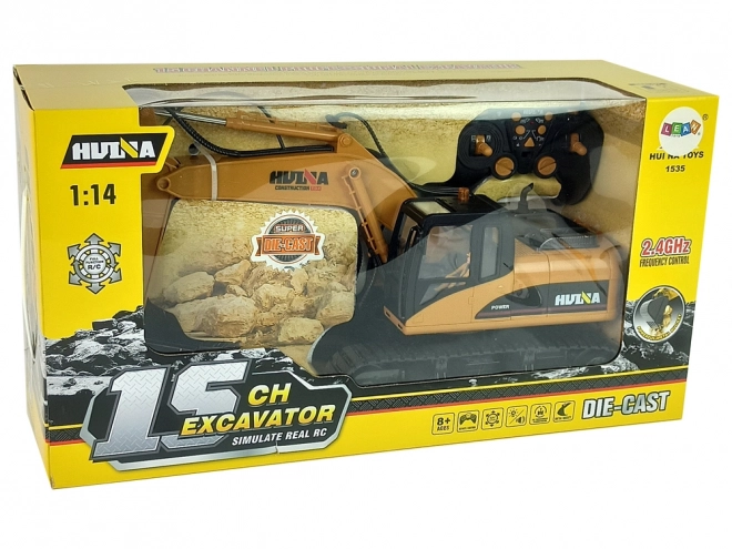 Žlutý RC bagr Caterpillar 1:14 na dálkové ovládání