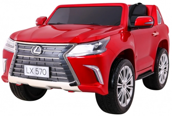 Lexus LX570 Lakované auto pro 2 děti Červená + dálkové ovládání + EVA kola + rádio MP3 LED