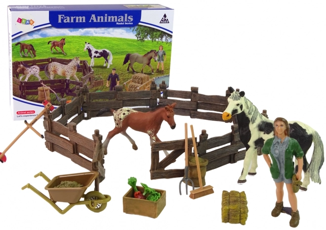 Dřevěná stavebnice Farma s koňmi