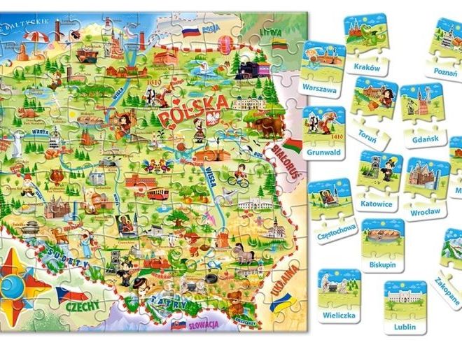 Puzzle Vzdělávací mapa Polska
