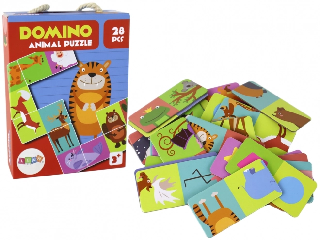 Puzzle hra Oboustranné domino Zvířata - 28 dílků