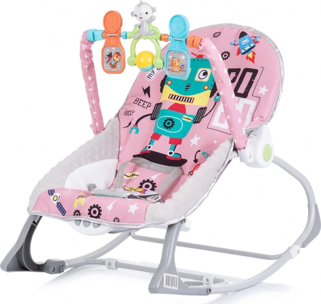 CHIPOLINO Kojenecké lehátko vibrující 2v1 Baby Spa Pink