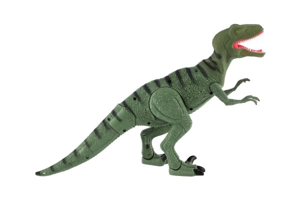 Dinosaurus chodící IC velociraptor plast 50cm na baterie se zvukem se světlem v krabici 53x32,5x12cm