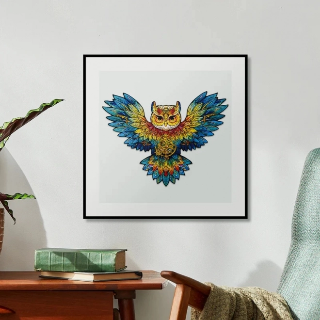 Dřevěné puzzle Sova RoboTime