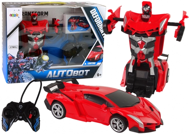 Robot Transformer 2v1 Pilot R/C Dálkové ovládání červený