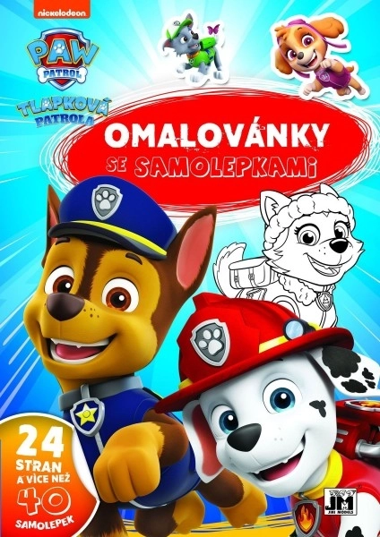 Omalovánky se samolepkami A4 Paw Patrol/Tlapková patrola  21x30cm