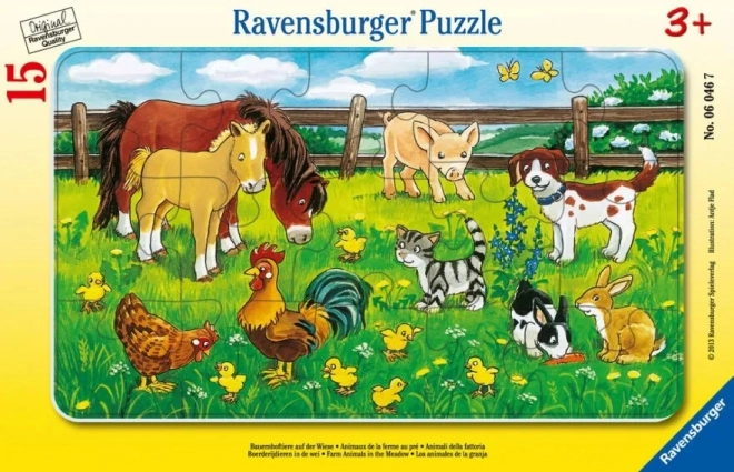 RAVENSBURGER Puzzle Zvířátka na louce 15 dílků