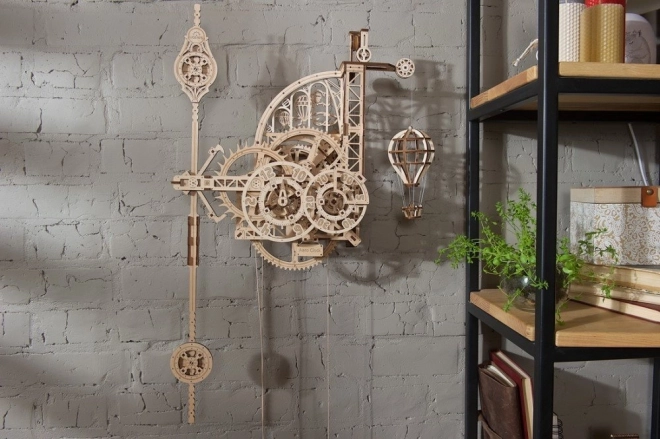 Ugears 3D dřevěné mechanické puzzle Nástěnné hodiny Aero