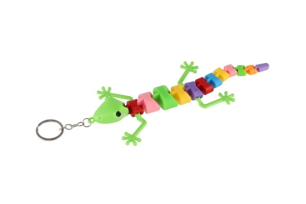 Přívěšek ještěrka/had/chameleon plast 28cm na baterie se světlem mix barev