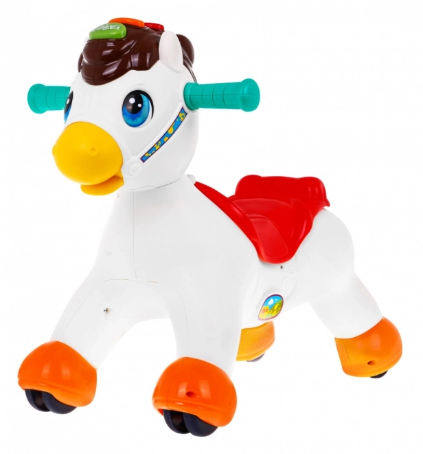 Houpací kůň 2 v 1 pro děti 18m+ Interaktivní funkce + zvuky Světla