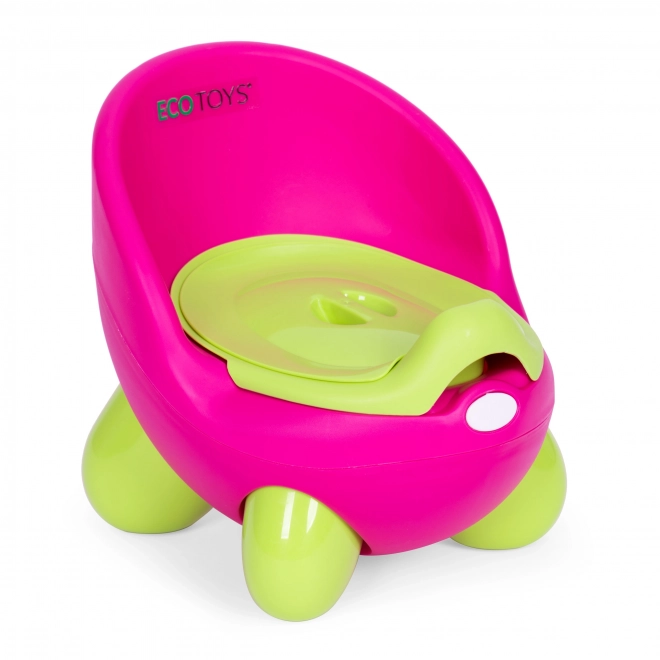 Dětský nočník s ergonomickou opěrkou ECOTOYS růžovo-zelený