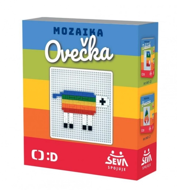 Mozaika Ovečka plast 338 dílků v krabici 15x17,5x5,5cm