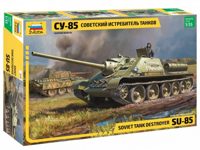Plastikový model sovětského samohybného tanku SU-85