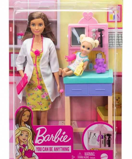 Panenka Barbie Kariéra pediatra Bruneta